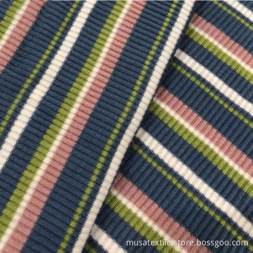 Printed Polyester Spandex Soft Stretch Rib Velvet Fabric
